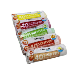 5 Assorted Packs Of 40 Kingfisher Scented Value 25L Small Bin Liners