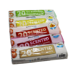 5 Assorted Packs Of 20 Kingfisher Scented Value 50L Medium/Large Bin Liners