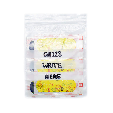 Grip Seal Bags - Write On Panel - 90mm x 115mm (3.5" x 4.25") - GA123 - Simply Direct - Bulk Buy Options