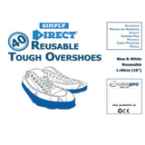 Overshoes - Heavy Duty - 16" (40cm) Blue & White - Reusable - Simply Direct - Bulk Buy Options