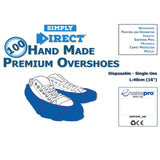 Overshoes - Premium - 16" (40cm) - Blue - Disposable - Hand Made - Simply Direct - Bulk Buy Options
