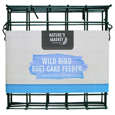 Natures Market Plastic Suet Fat Food Cake Garden Wild Bird Block Cage Feeder