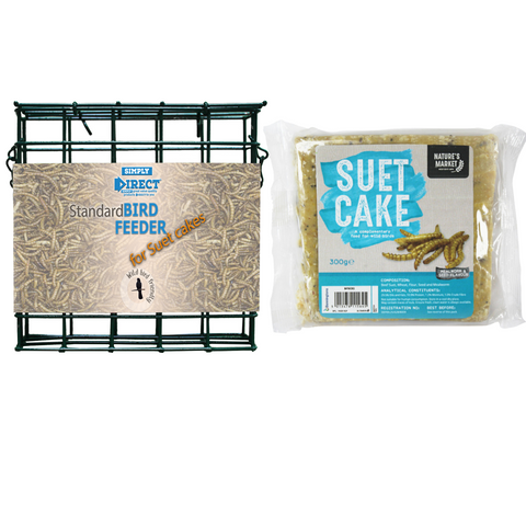 Bird CAKE Feeder - Standard - with MEALWORM CAKE - Simply Direct