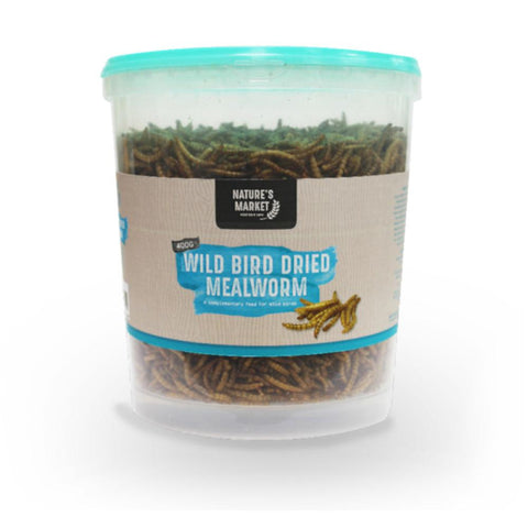 Wild Bird Feed Mealworm - 400g Tub of Dried Meal Worm - kingfisher
