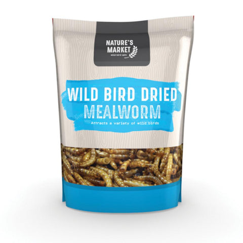 Wild Bird Feed Mealworm - 1kg (c 2.2lb) Bag of Dried Meal Worm - kingfisher