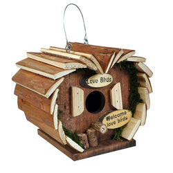 Natures Market Wooden Wood Small Love Bird House Hotel Hanging Nesting Box
